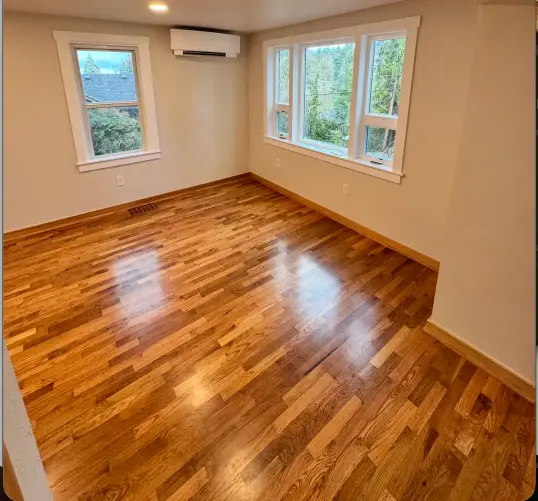 Solid hardwood flooring by Kingsley Construction